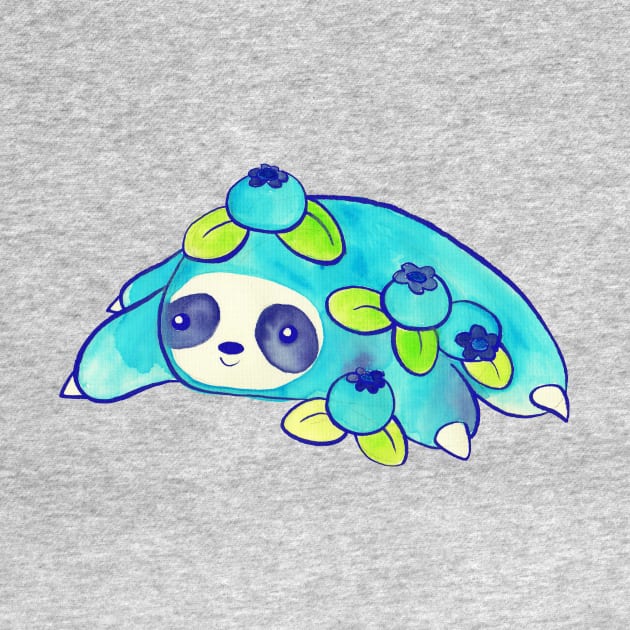 Watercolor Blueberry Sloth by saradaboru